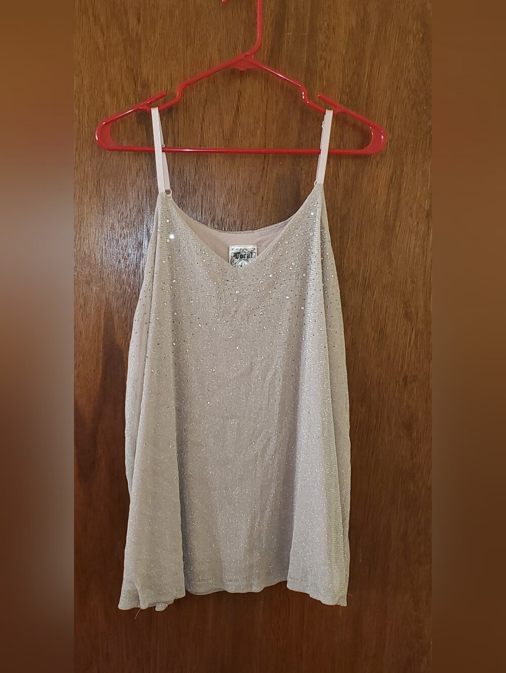 Vocal Embellished Tank Top Cami Sz 2xl